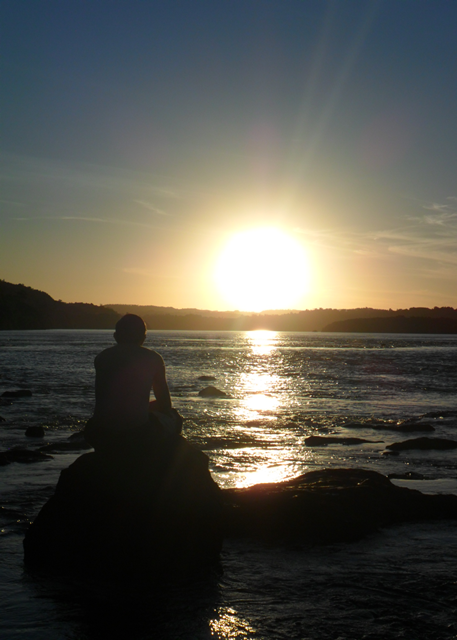 Pôr-do-sol no rio Uruguai