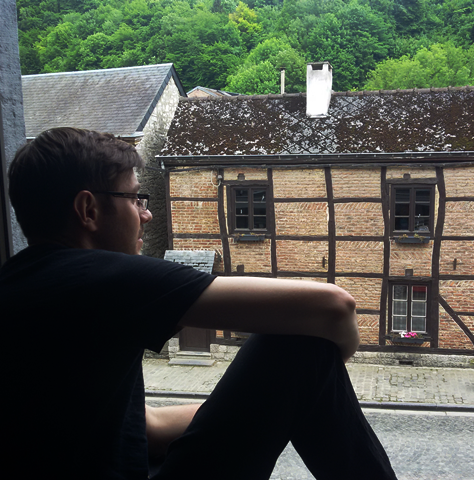 Sitting at the window and thinking in Durbuy